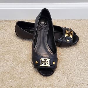 Tory Burch Peep Toe Flats